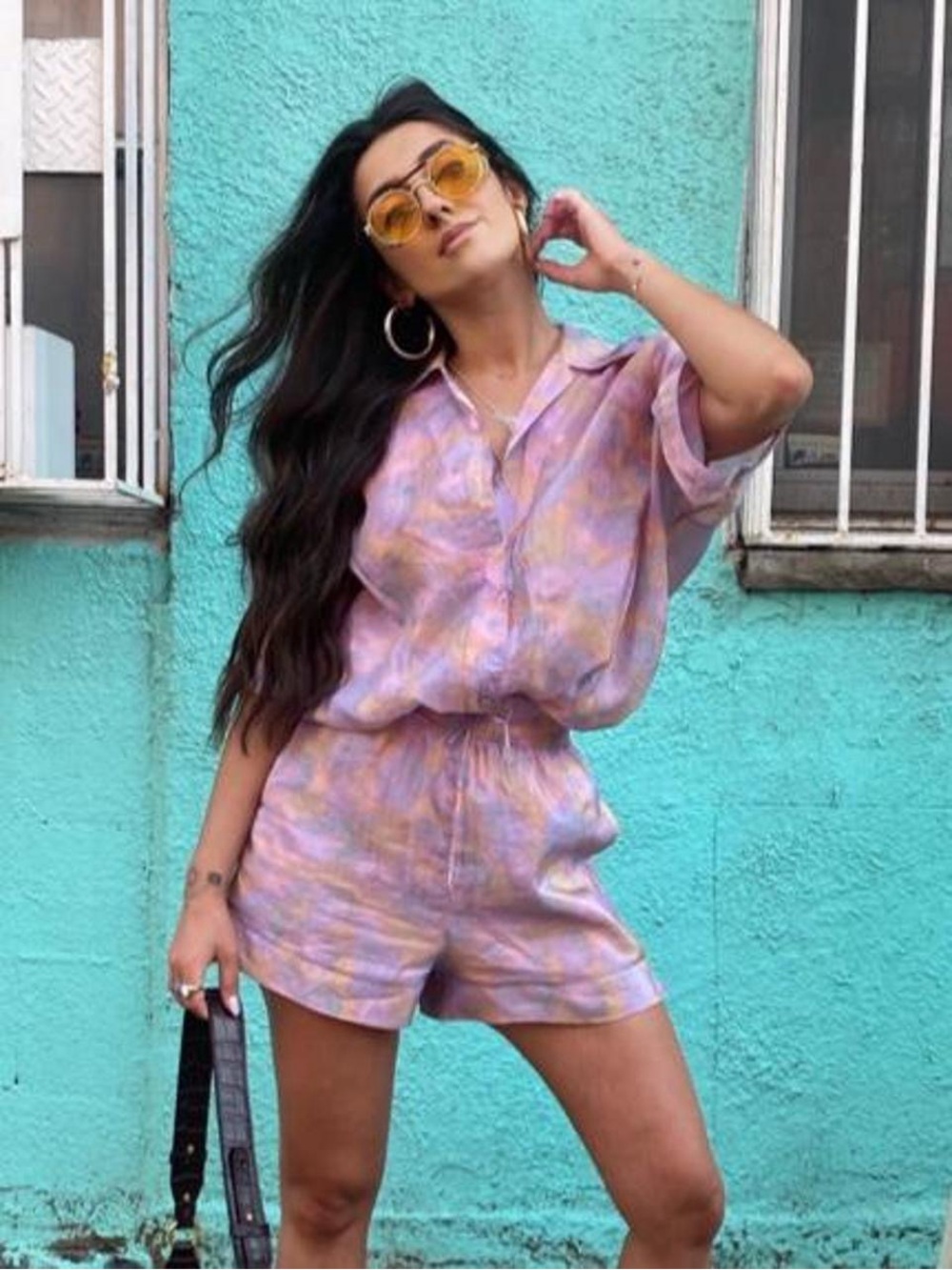 & Other Stories Tie-Dye Button Up & Short Set